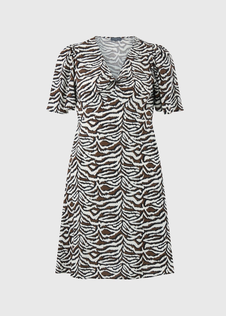 Brown Zebra Print Tea Dress