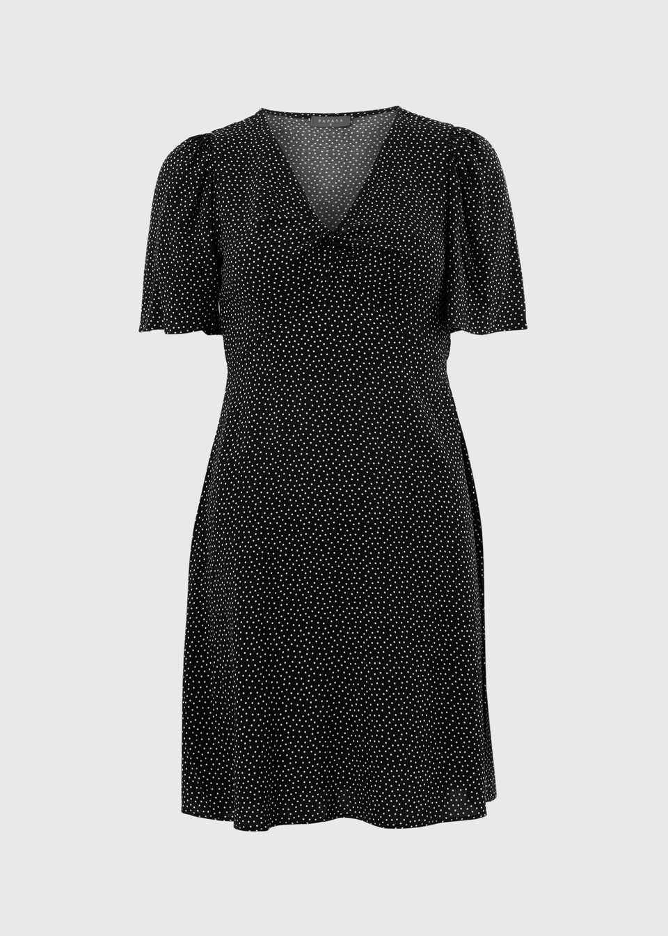 Black Spot Print Mini Tea Dress