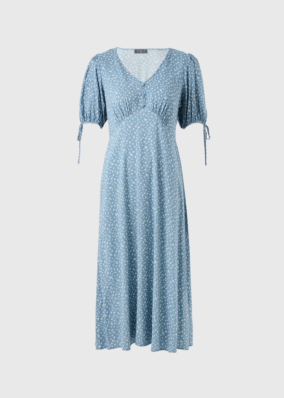 Blue Ditsy Floral Midi Tea Dress