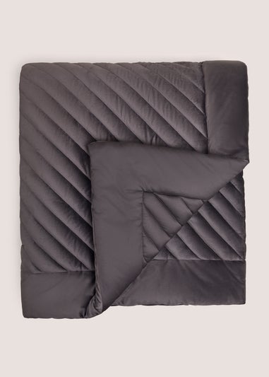Charcoal Luxe Plush Velvet Bedspread