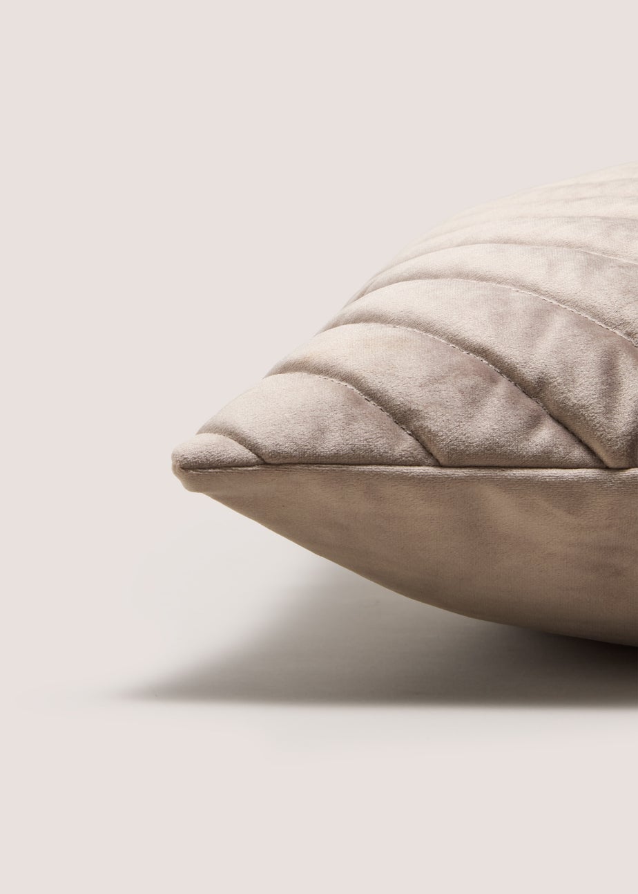 Natural Ribbed Plush Velvet Cushion