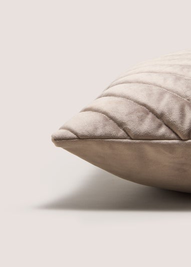 Natural Ribbed Plush Velvet Cushion