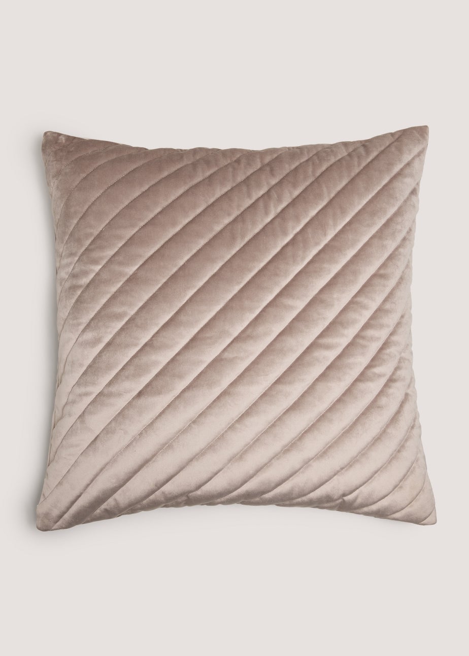Natural Ribbed Plush Velvet Cushion