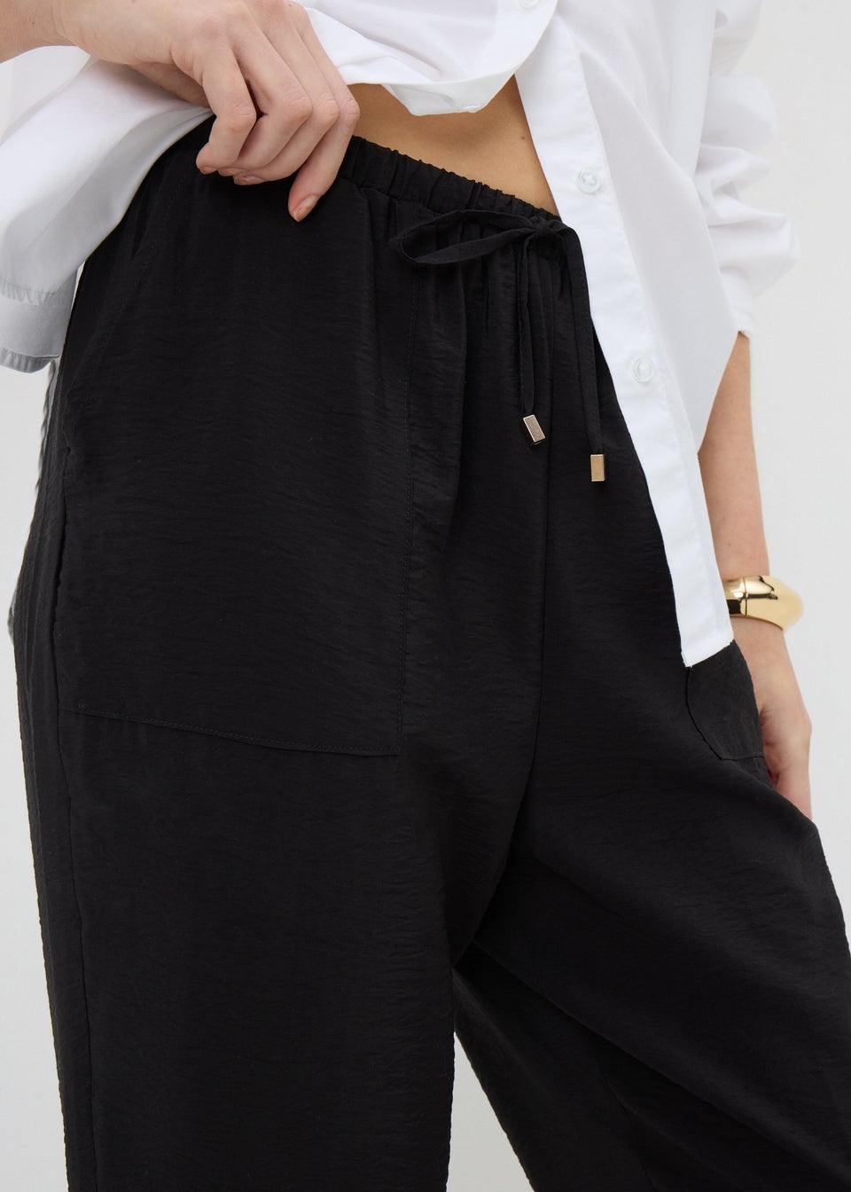 Black Airflow Tapered Trousers