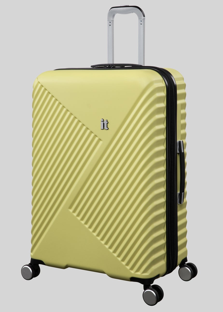 IT Luggage Light Yellow Inclining Wax Hard Suitcase