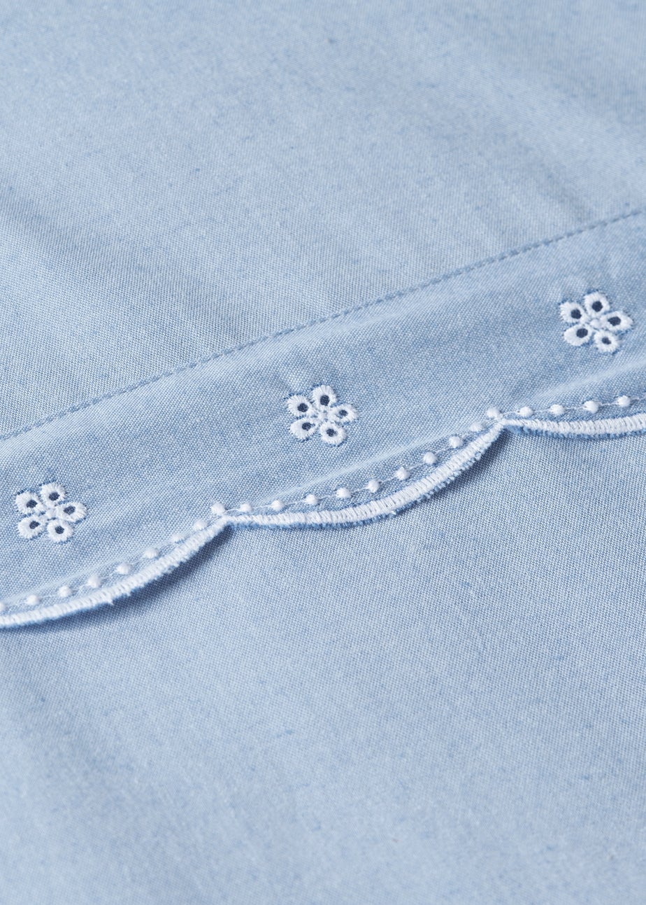 Blue Chambray Embroidered Duvet Set