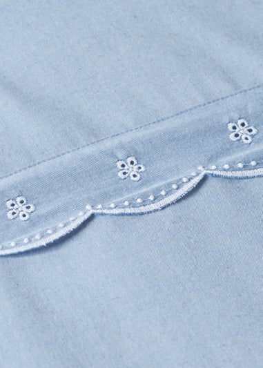 Blue Chambray Embroidered Duvet Set