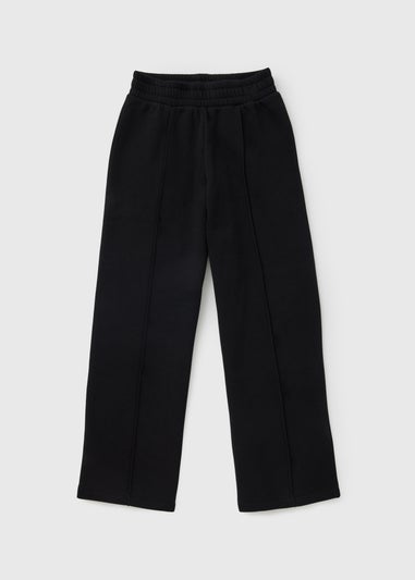 Girls Black Wide Leg Jogging Bottoms (7-15yrs)