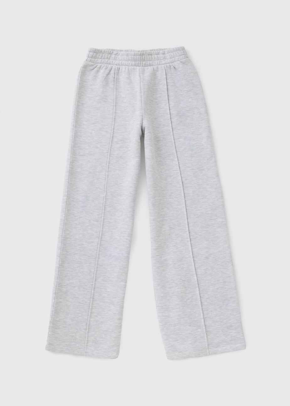 Girls Grey Wide Leg Jogging Bottoms (7-15yrs)