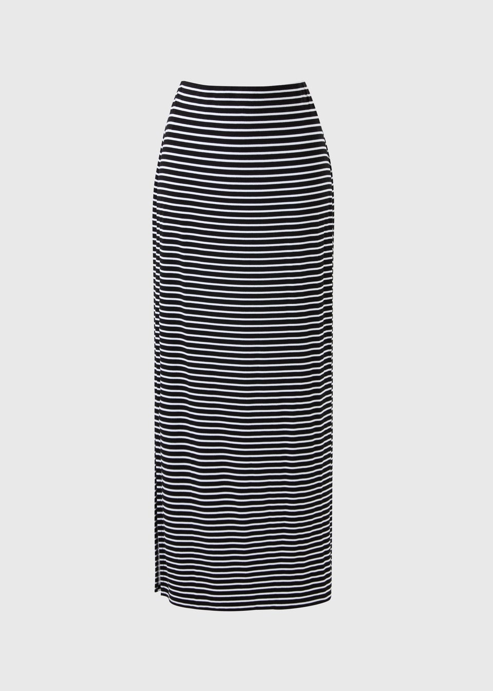 Black Stripe Jersey Maxi Skirt
