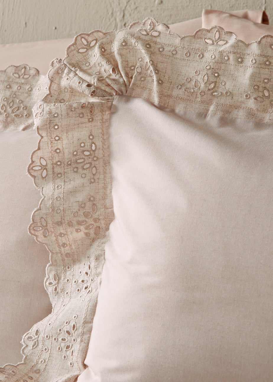 Natural Lace Frill Duvet Set