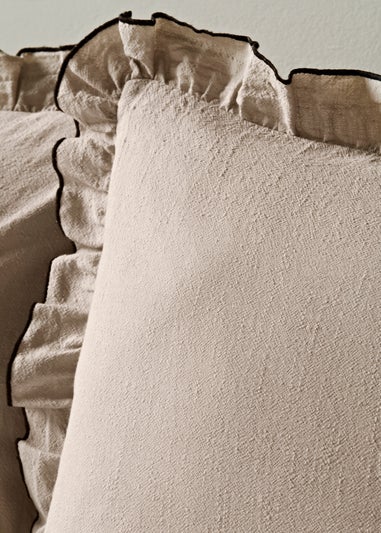 Natural Textured Frill Duvet Set