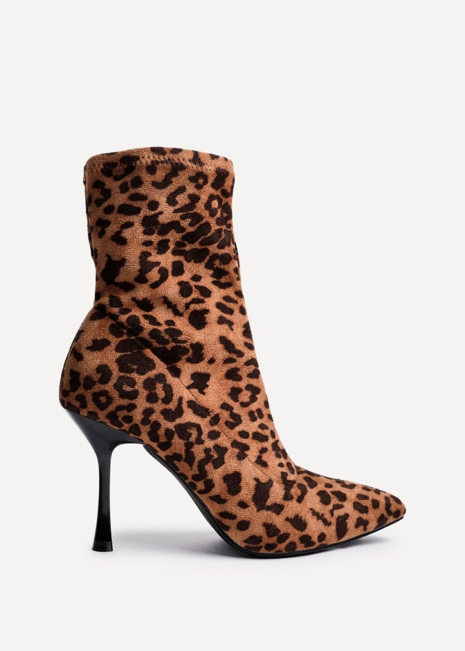 Linzi Pantha Leopard Print Ankle Sock Boot