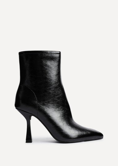 Linzi Jetta Black Faux Leather Heeled Boot