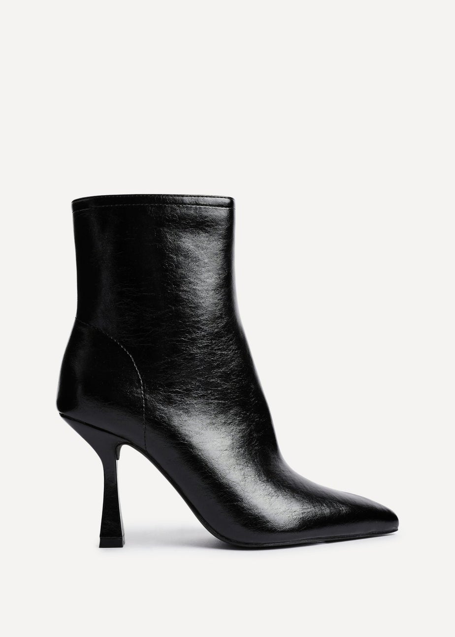 Linzi Jetta Black Faux Leather Heeled Boot