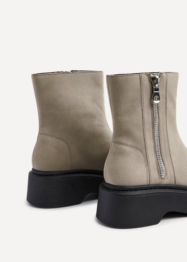 Linzi Valley Taupe Nubuck Chunky Platform Boot