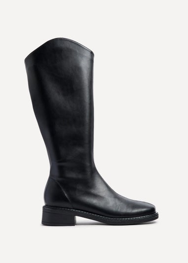 Linzi Nadine Black Faux Leather Knee High Boot