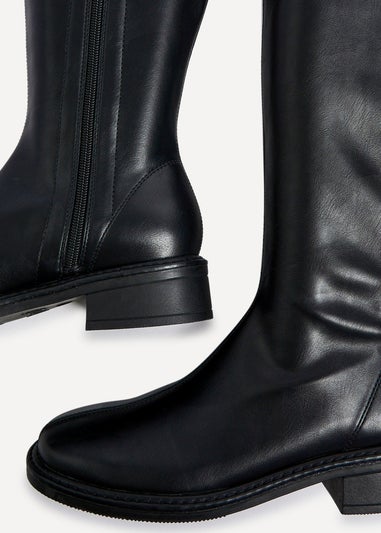 Linzi Nadine Black Faux Leather Knee High Boot
