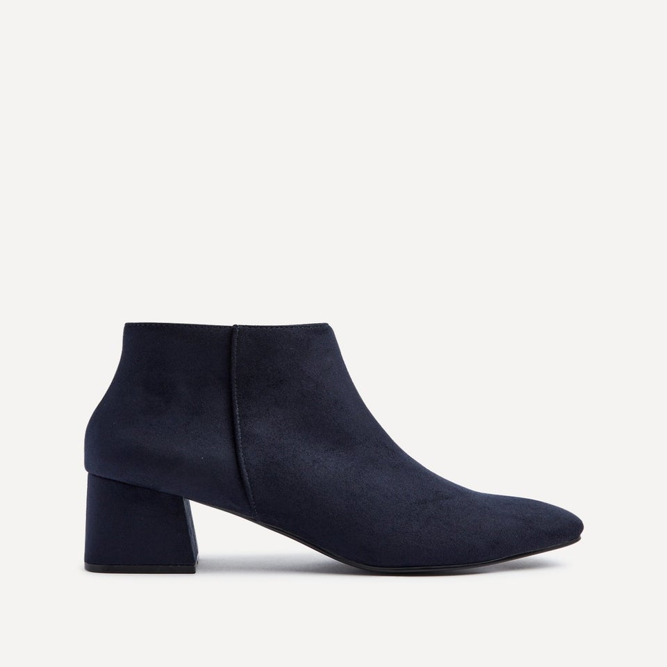 Linzi Verse Navy Suede Block Heel Ankle Boot