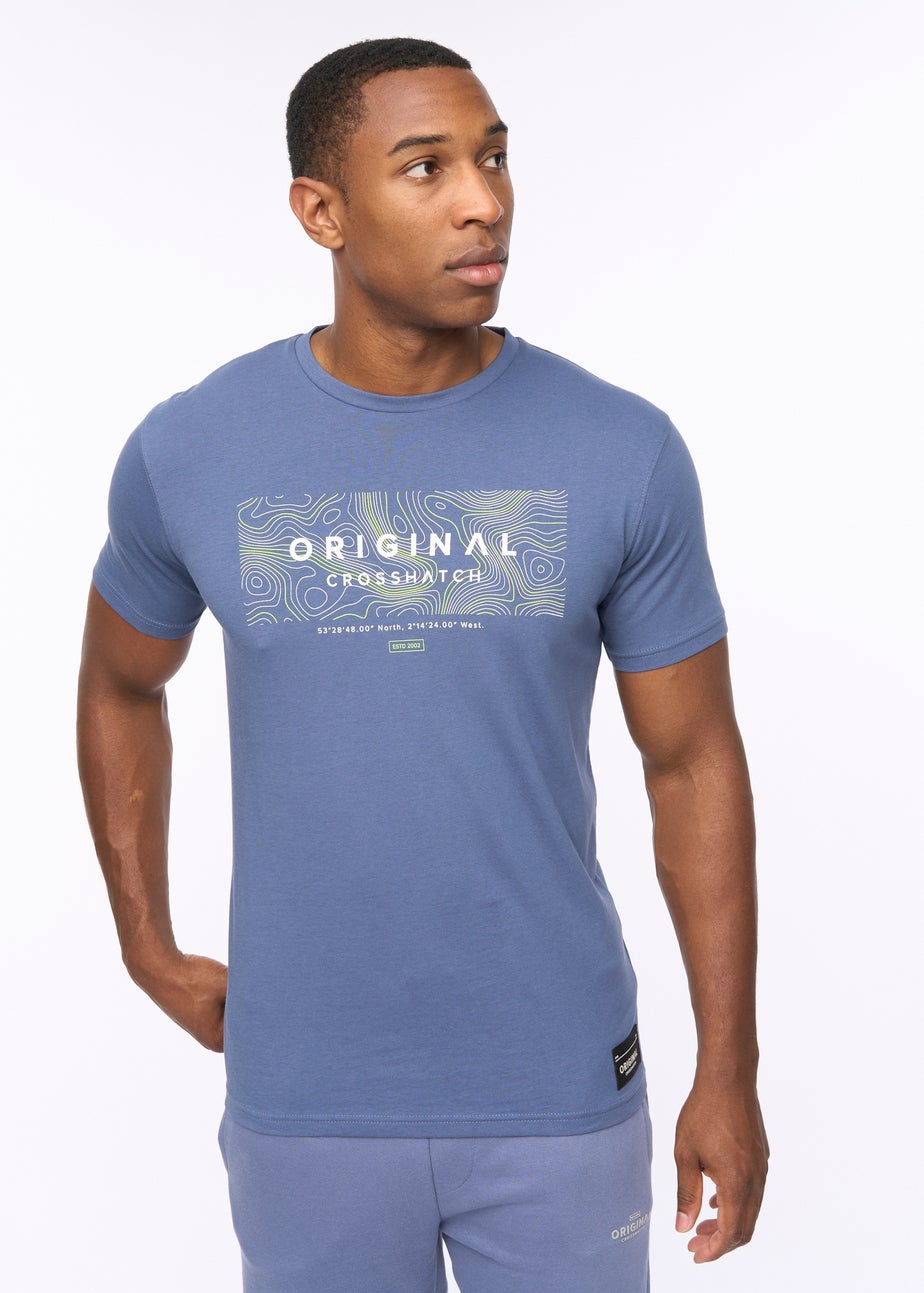 Crosshatch Denim Blue Mappedout T-Shirt
