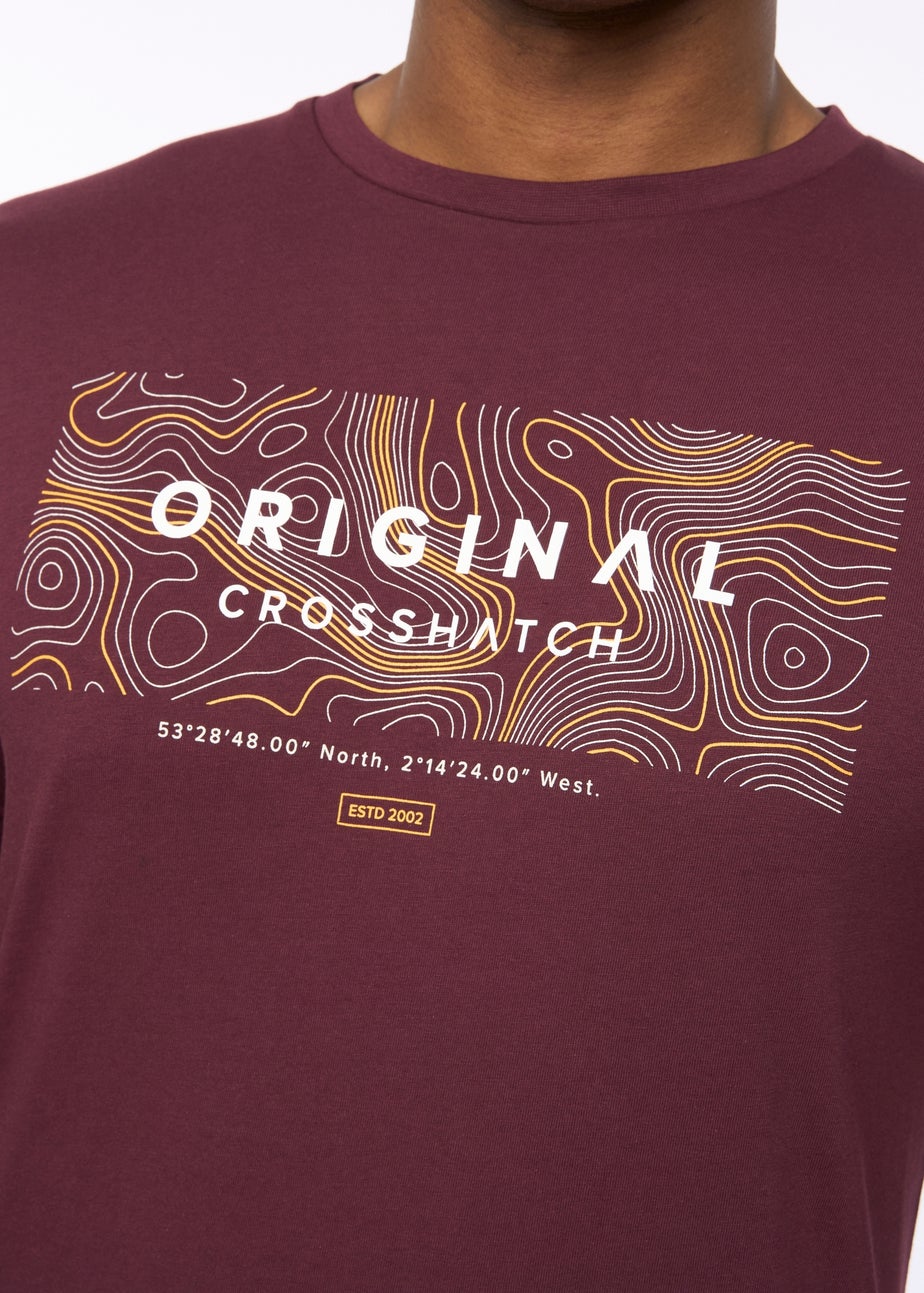 Crosshatch Burgundy Mappedout T-Shirt