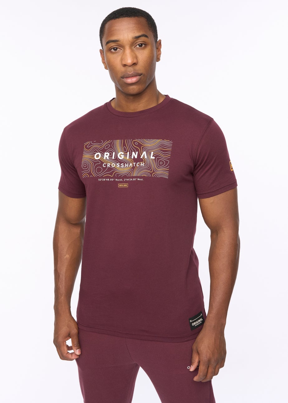 Crosshatch Burgundy Mappedout T-Shirt