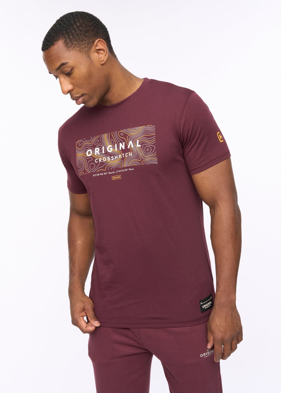 Crosshatch Burgundy Mappedout T-Shirt