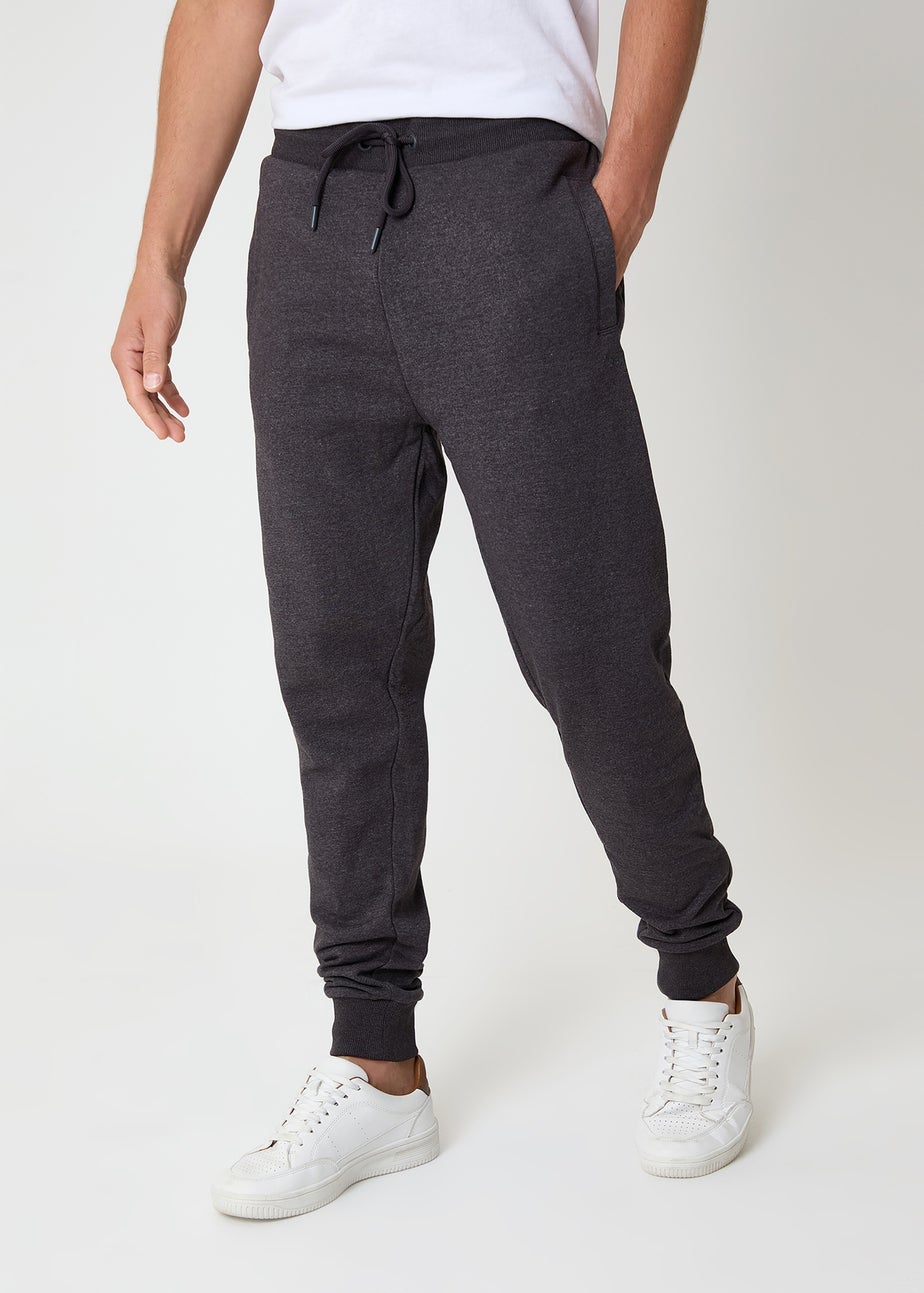 Threadbare Dark Grey Cotton Blend Trifoliate Joggers