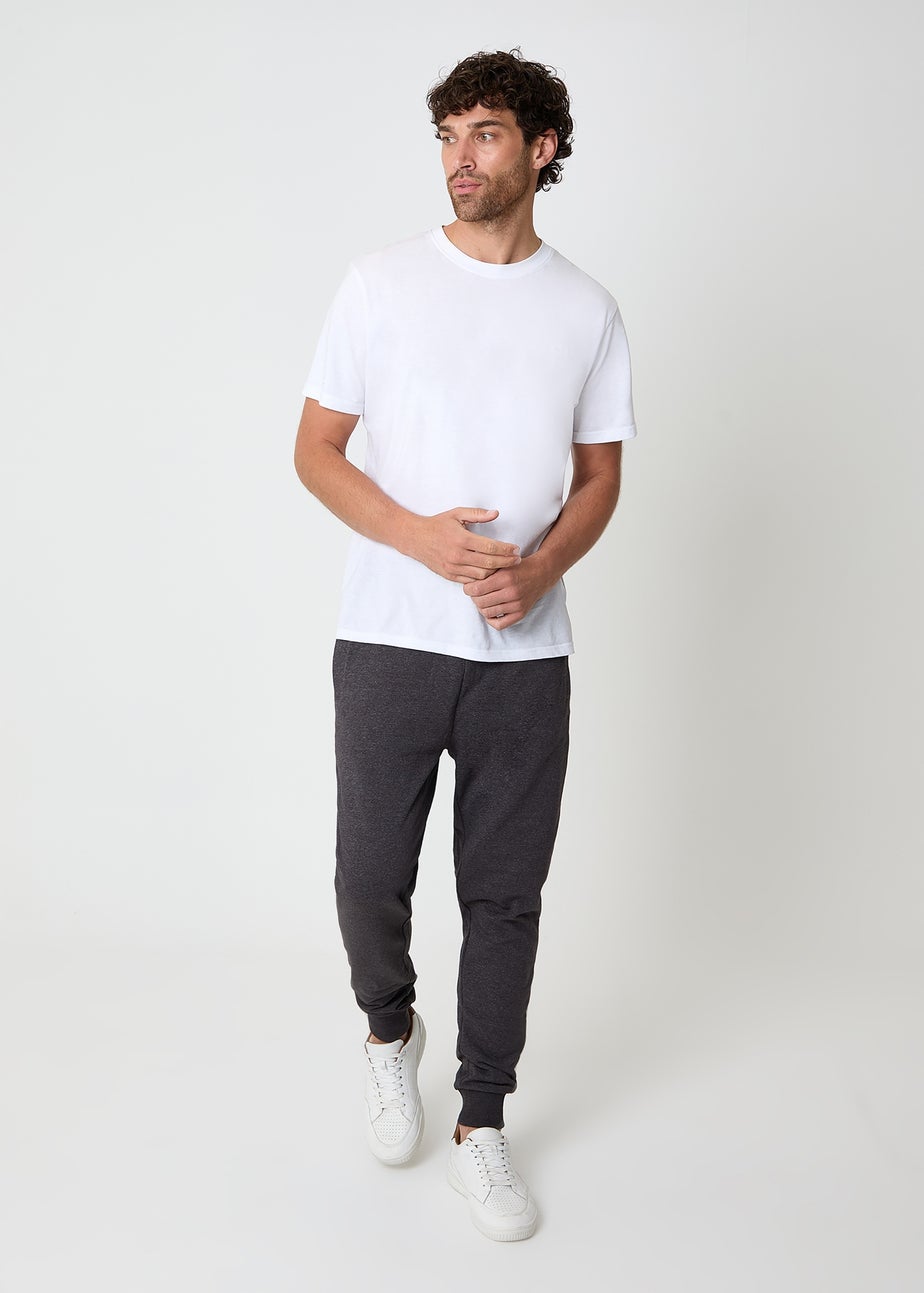 Threadbare Dark Grey Cotton Blend Trifoliate Joggers
