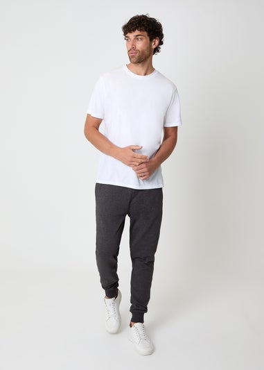 Threadbare Dark Grey Cotton Blend Trifoliate Joggers