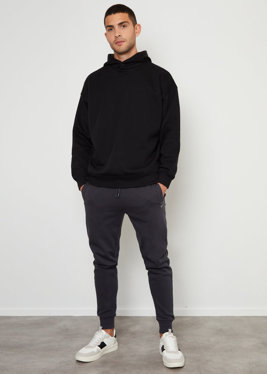 Threadbare Charcoal Cotton Blend Regular Fit Joggers