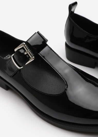 Where's That From Natalie Black Patent Wide-Fit Mary Janes Loafers
