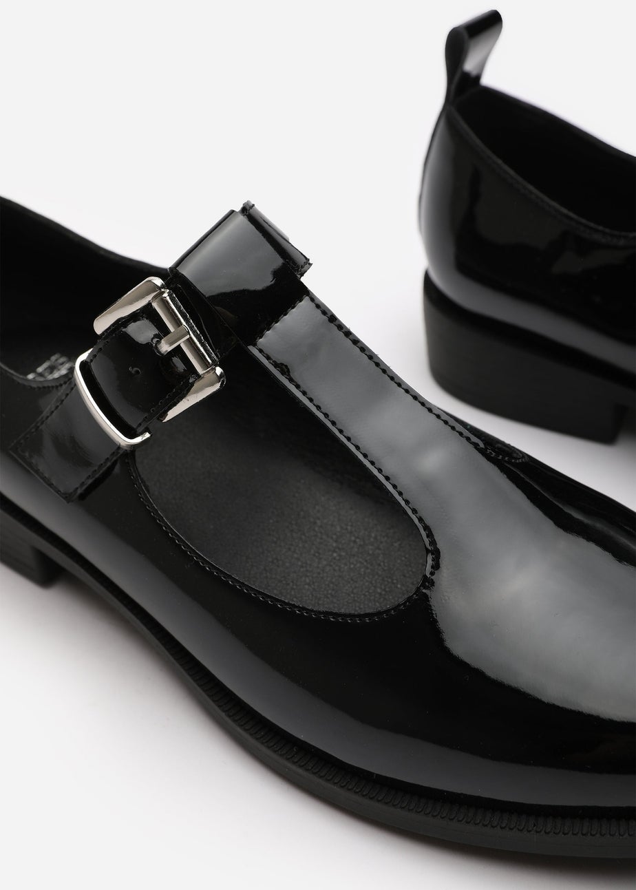 Where's That From Natalie Black Patent Wide-Fit Mary Janes Loafers
