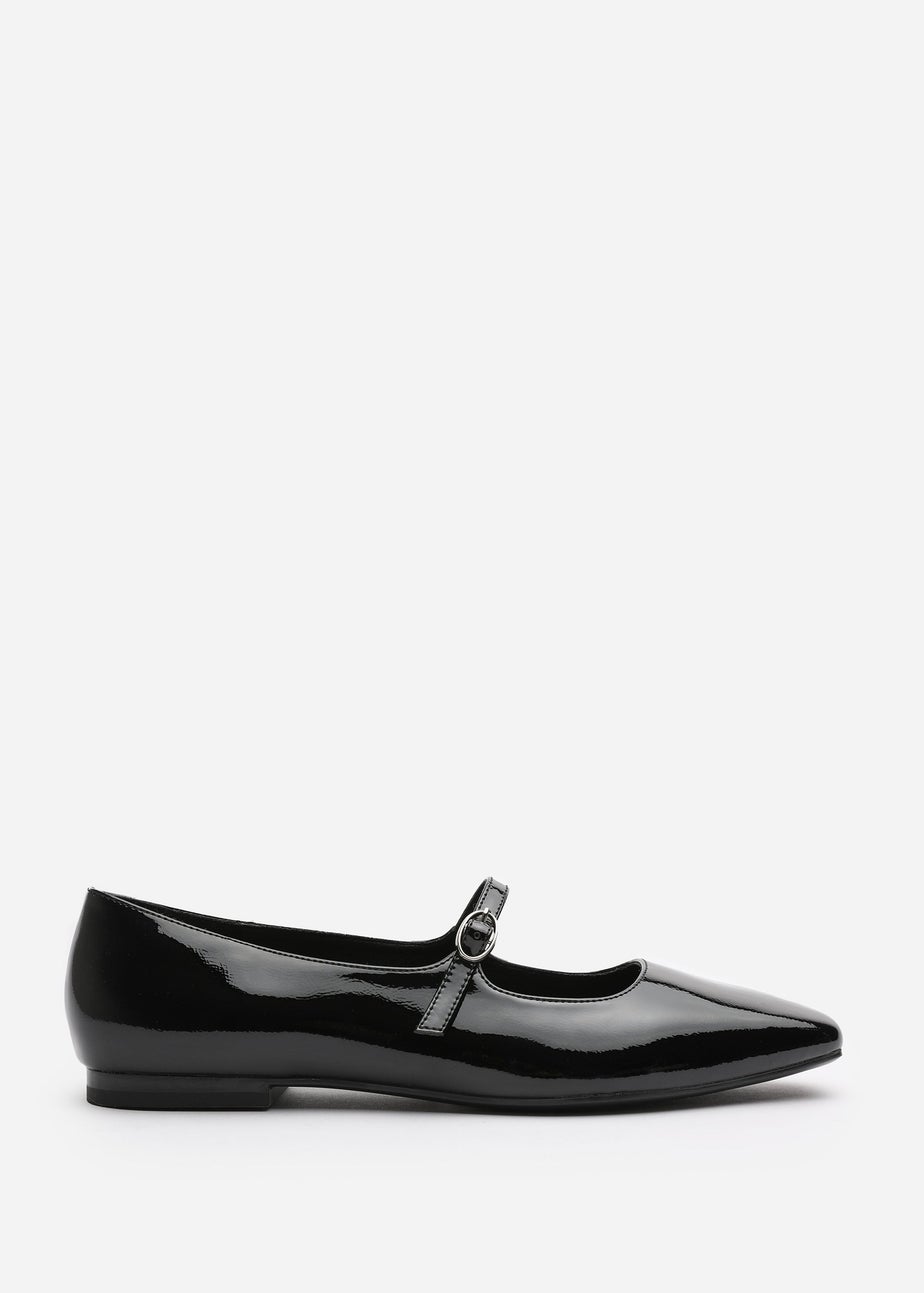 Where's That From Jennifer Black Patent Wide Fit Mary Jane Flats