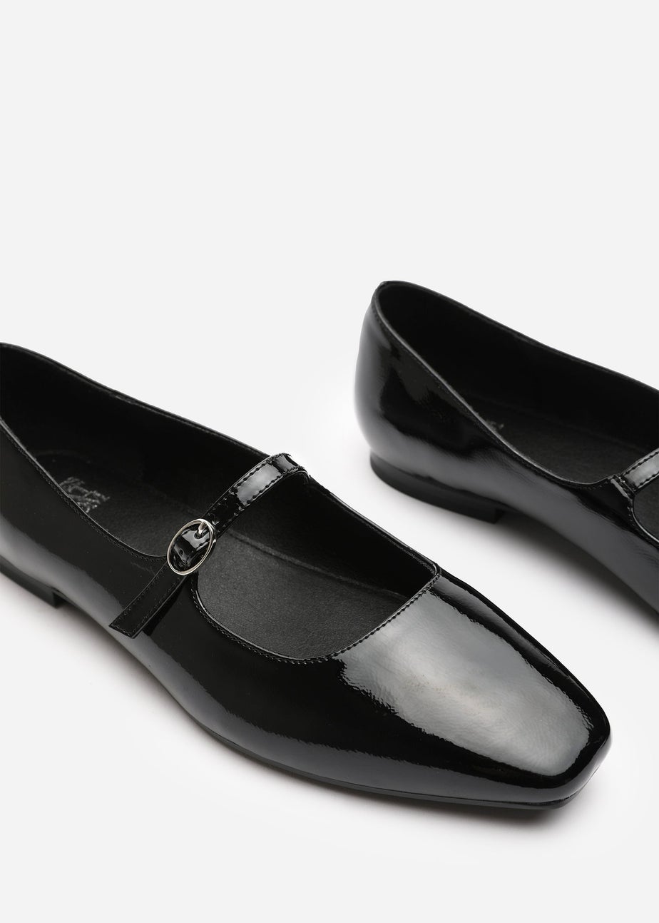 Where's That From Jennifer Black Patent Wide Fit Mary Jane Flats