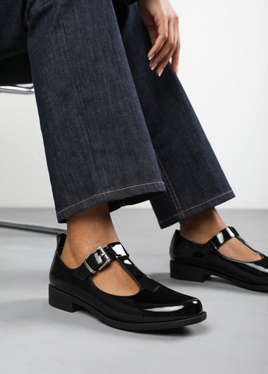 Where's That From Natalie Black Patent Mary Janes Loafers
