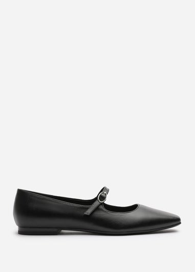 Where's That From Jennifer Black PU Wide Fit Mary Jane Flats