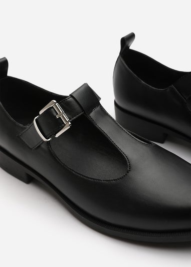Where's That From Natalie Black PU Wide-Fit Mary Janes Loafers