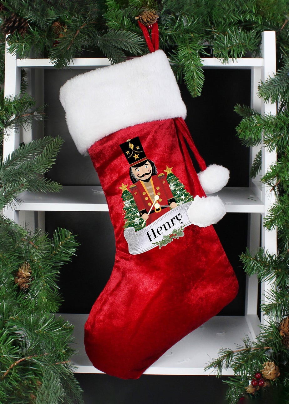 Personalised Memento Company Red Nutcracker Red Stocking