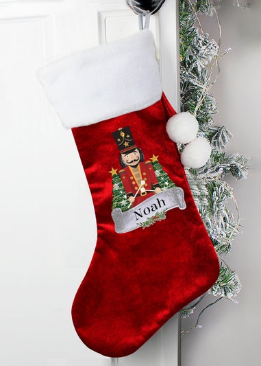 Personalised Memento Company Red Nutcracker Red Stocking