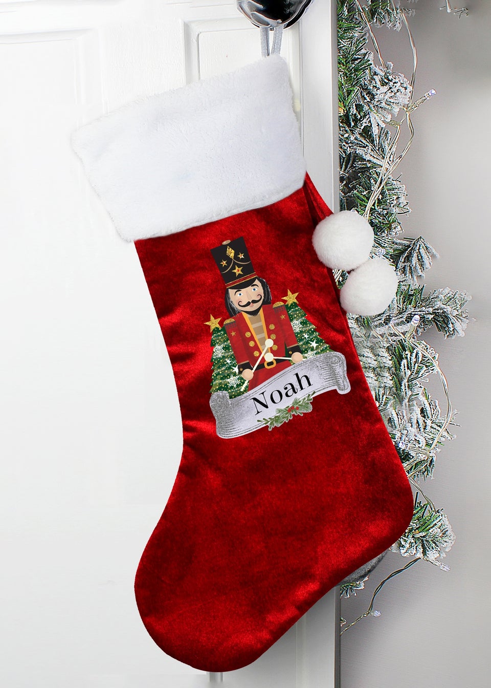 Personalised Memento Company Red Nutcracker Red Stocking