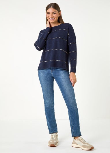 Roman Midnight Blue Sparkly Detail Knit Jumper