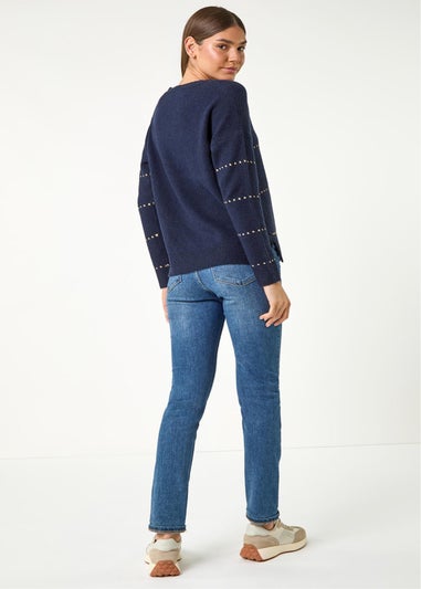 Roman Midnight Blue Sparkly Detail Knit Jumper