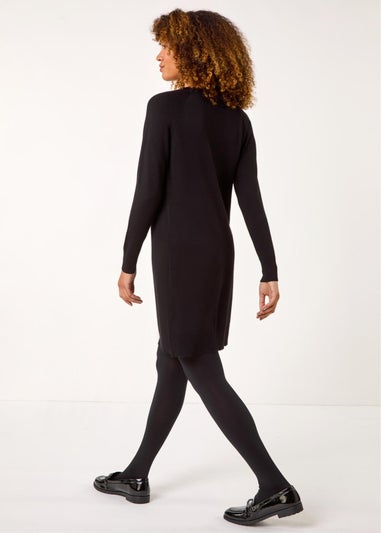 Roman Black Button Detail Knitted Dress