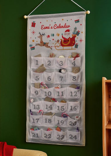 Personalised Memento Company Grey Santa Sleigh Advent Calendar