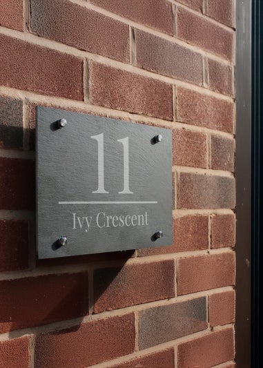 Personalised Memento Company Black Large Number Slate House Sign