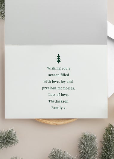 Personalised Memento Company Multi Photo Upload Pack of 10 Green Christmas Cards