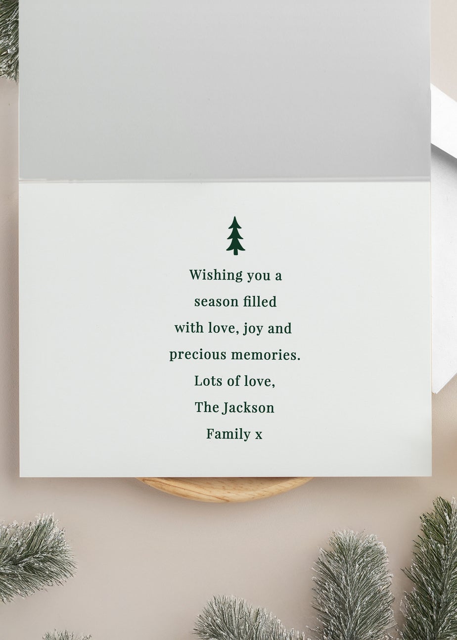 Personalised Memento Company Multi Photo Upload Pack of 10 Green Christmas Cards
