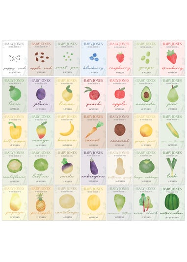 Personalised Memento Company Multi Bump to Baby Pregnancy Milestone Cards