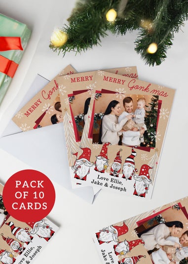 Personalised Memento Company Multi Photo Upload Pack of 10 Gonk Christmas Cards